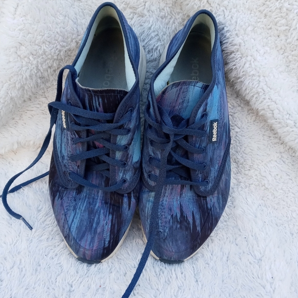 VINTAGE 90'S REEBOK TENNIS WOMENS SZ 7.5 BLUE SKYSCAPE CHASE LACE UP MANMADE - Picture 7 of 7